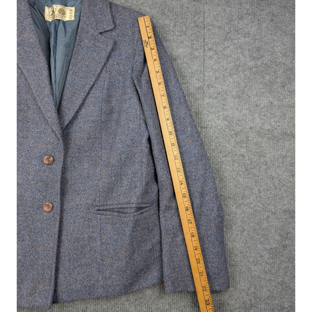 Edinburg Woollen Mill Skirt Suit Set Women 10 3 Piece Vintage Blue Pleated Retro - Picture 6 of 16